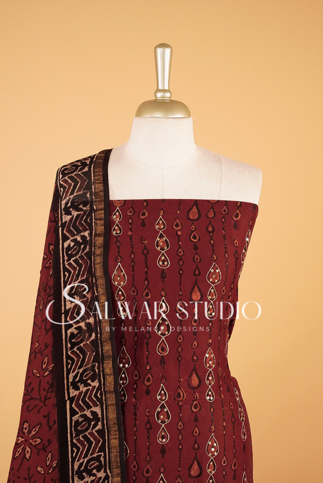 Printed Chanderi Unstitched Salwar Suits AC0035