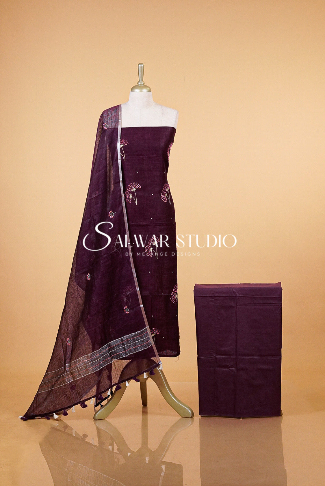 Linen Embroidery Unstitched Salwar Suits AC0058