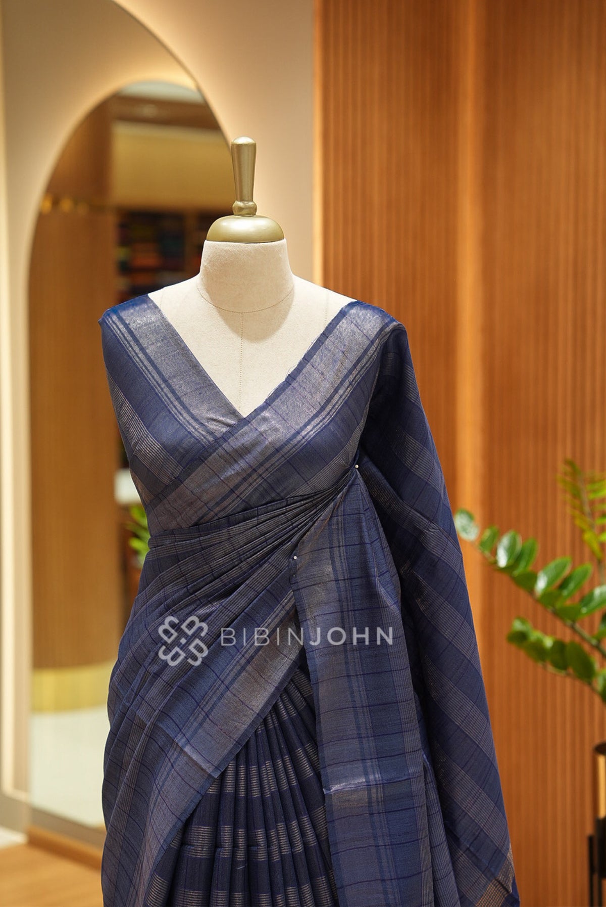 Tussar Silk Saree For Women Midnight Navy Blue BJ2659