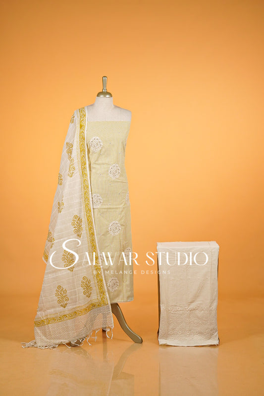 Cotton Embroidery Unstitched Salwar Suits AC0005