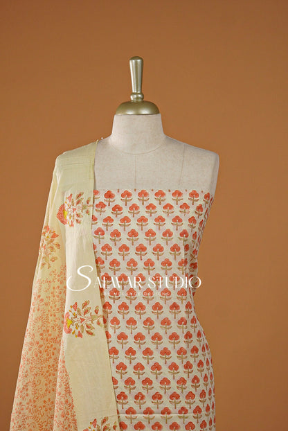 Printed Cotton Unstitched Salwar Suits AC0161