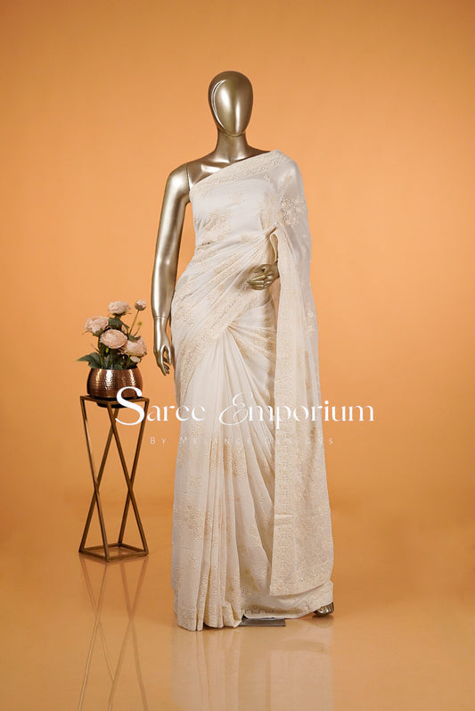 Georgette Embroidery Sarees MDS0019