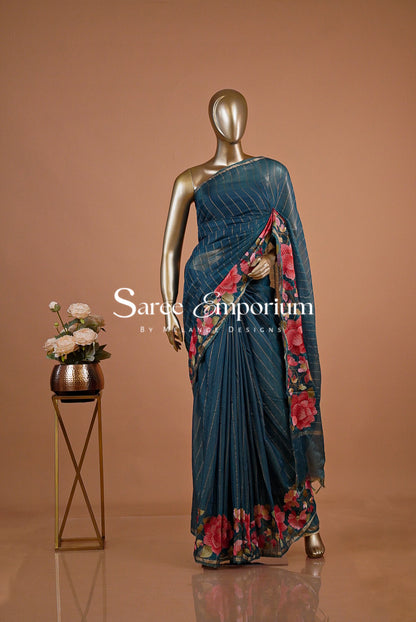 Chanderi Embroidery Saree For Women MDS0251