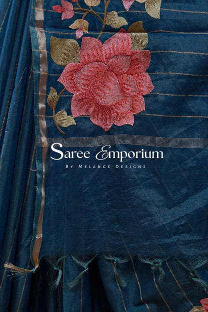 Chanderi Embroidery Saree For Women MDS0251