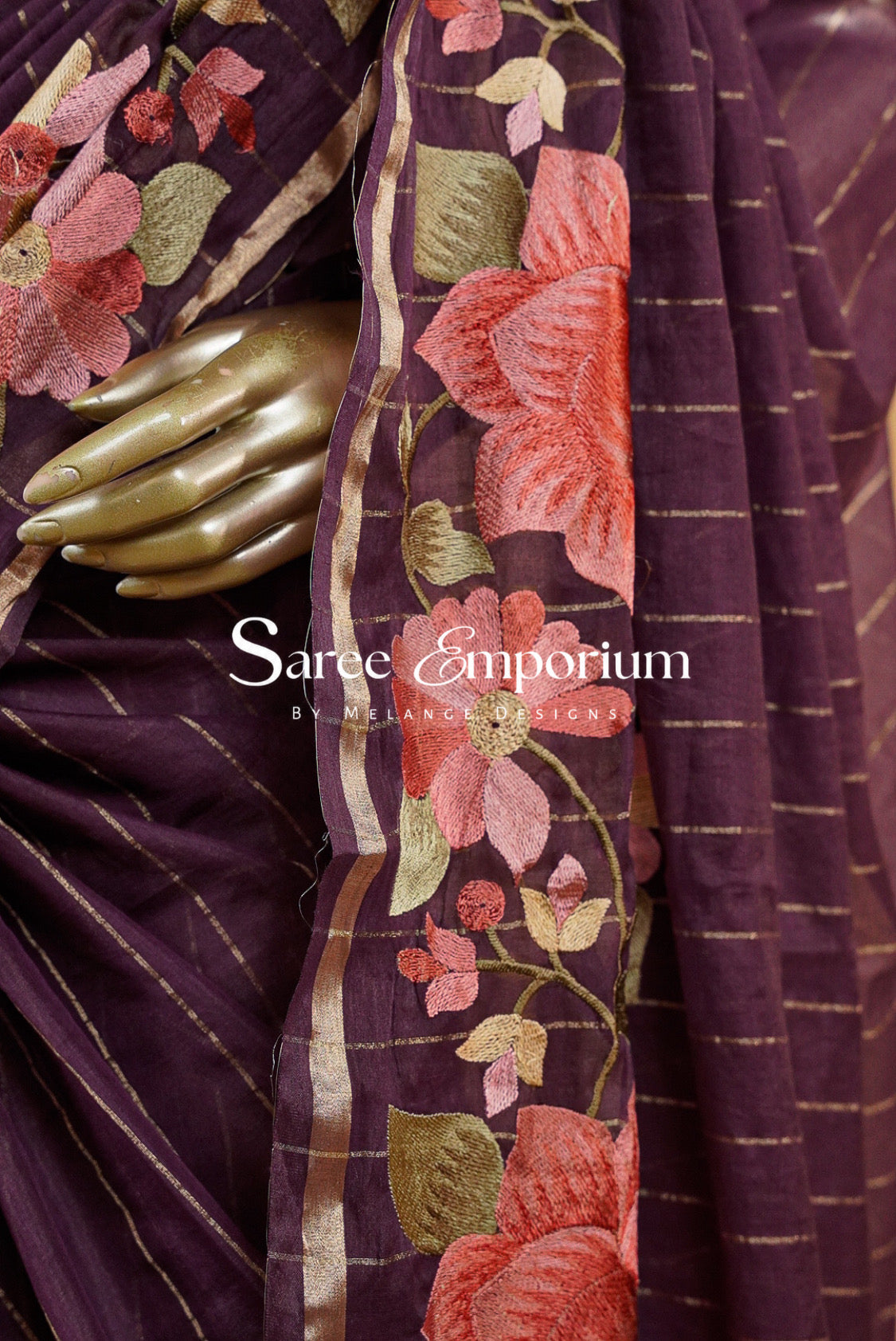 Chanderi Embroidery Saree For Women MDS0252