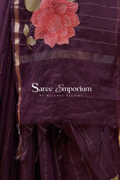 Chanderi Embroidery Saree For Women MDS0252