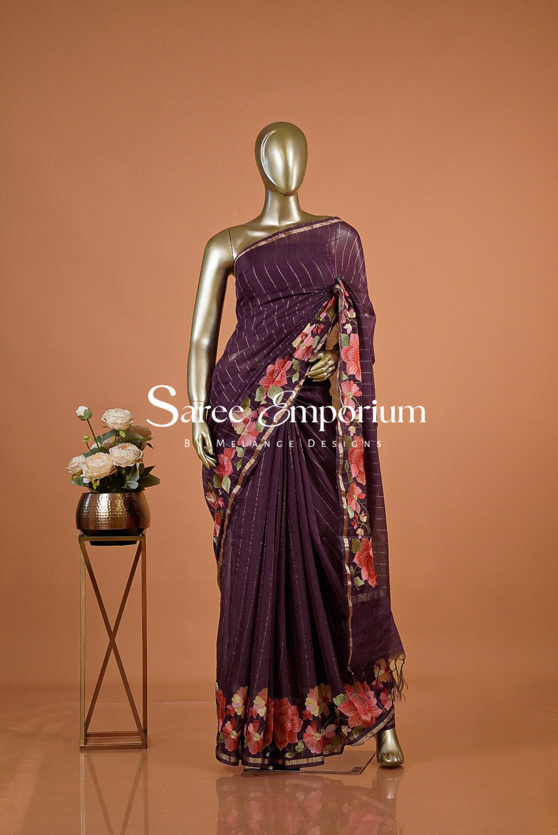 Chanderi Embroidery Saree For Women MDS0252