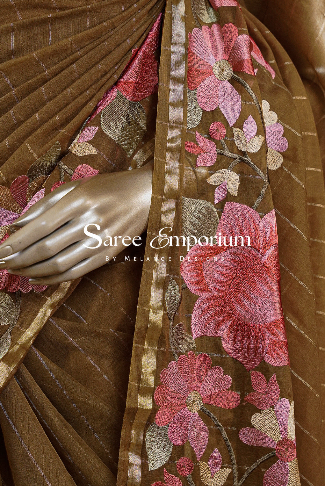 Chanderi Embroidery Saree For Women MDS0253