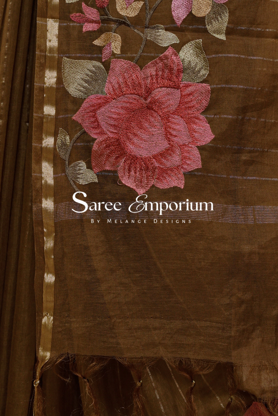 Chanderi Embroidery Saree For Women MDS0253