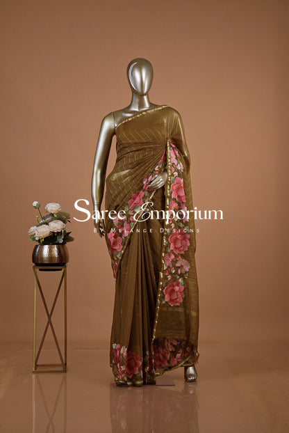 Chanderi Embroidery Saree For Women MDS0253