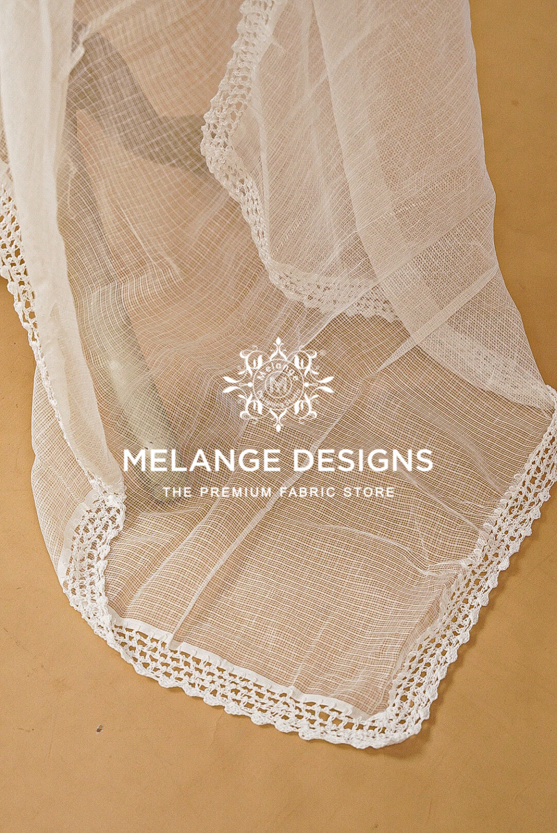 Cotta Crochet Dupatta For Women White BJ0071