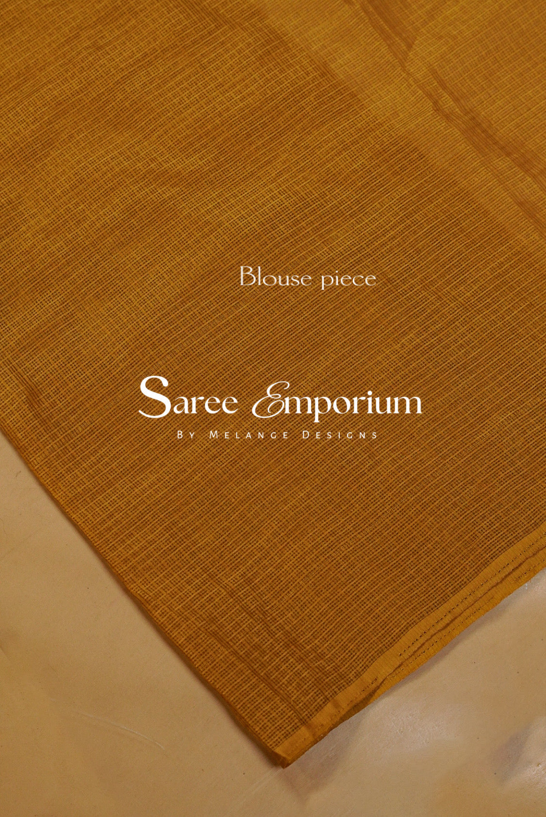 Cotta Cutwork Saree For Women Mustard Ochre Blouse Piece.