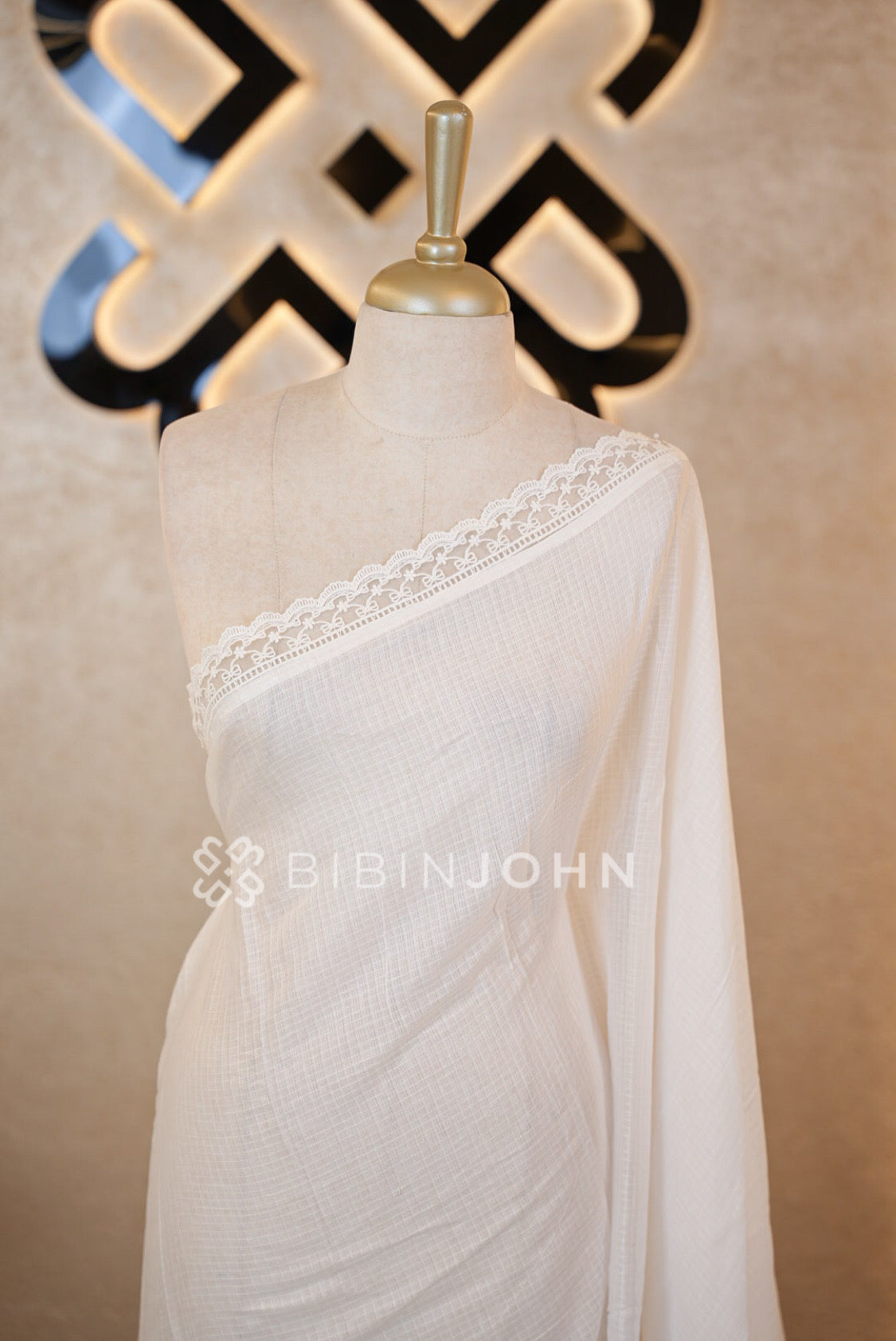 Cotta Embroidery Dupatta For Women White  close view