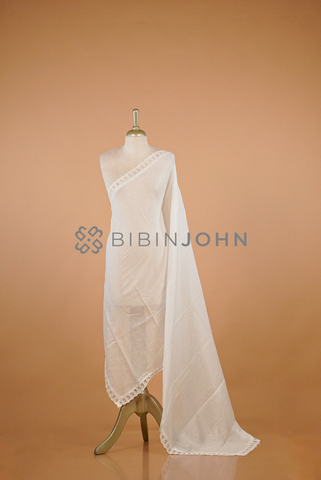 Cotta Embroidery Dupatta For Women White