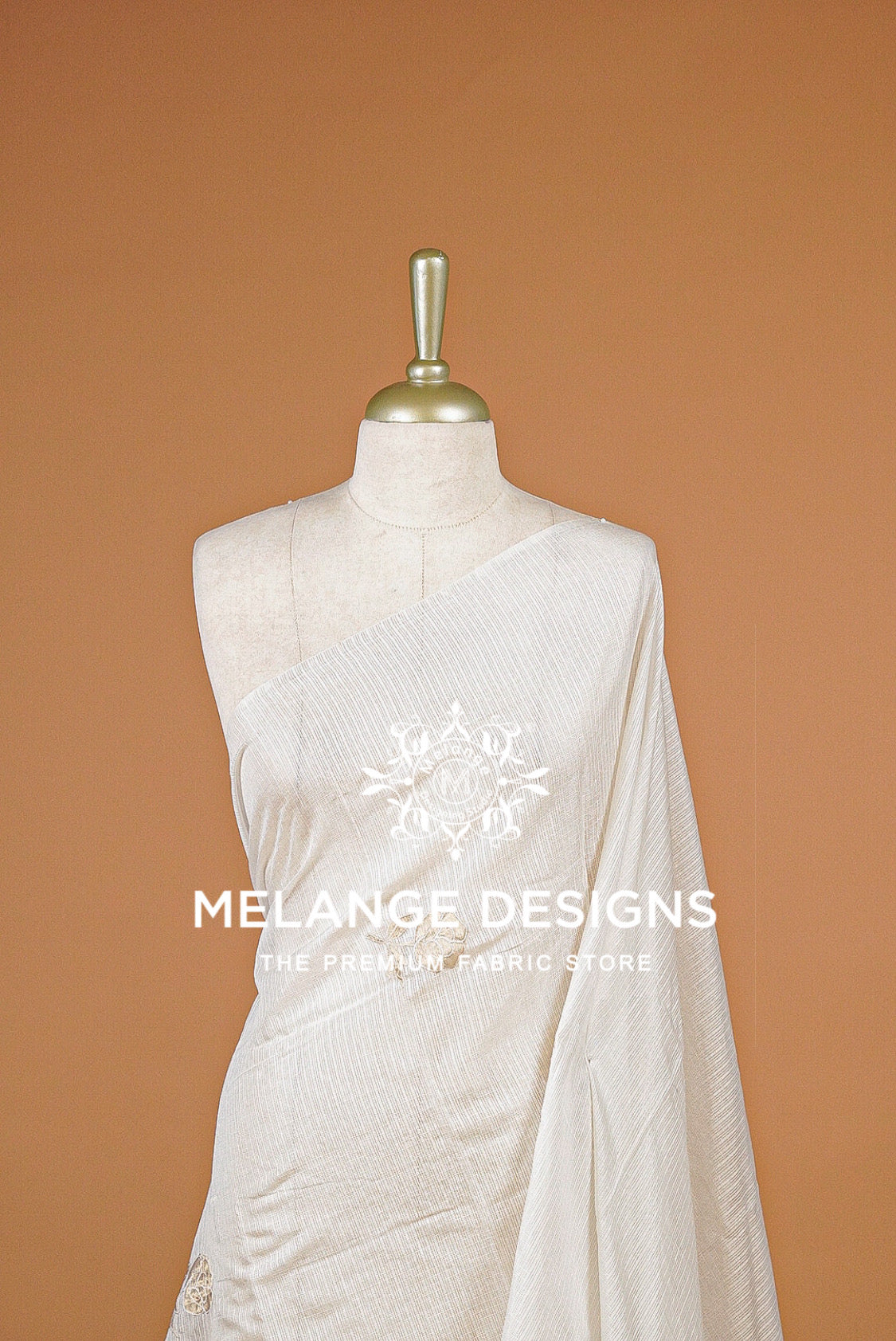 Cotta Embroidery Dupatta For Women White BJ0069