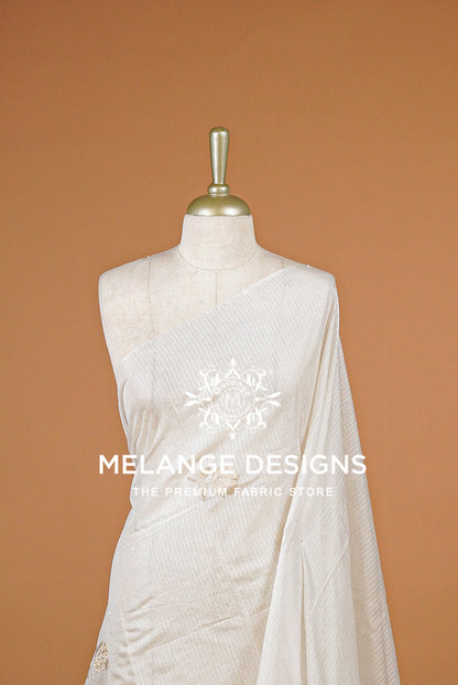 Cotta Embroidery Dupatta For Women White BJ0069