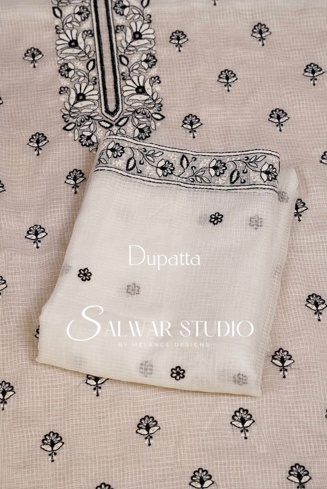 Cotta Embroidery Unstitched Salwar Suit Dress Material Dupatta