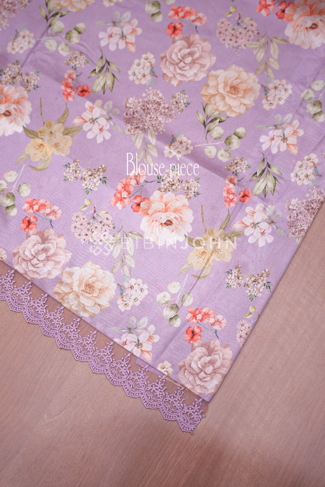 Cotta Embroidery Saree For Women  Lavender Pink BLOUSE PIECE