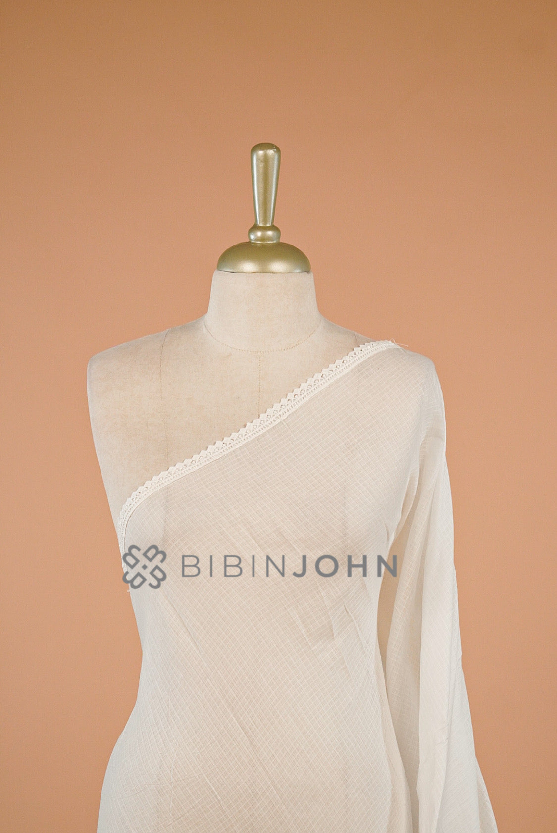 Cotta Lace Dupatta For Women White close view.