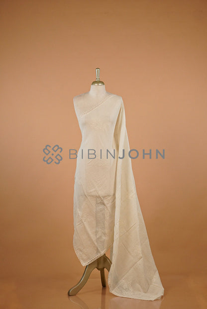 Cotta Lace Dupatta For Women Off White
