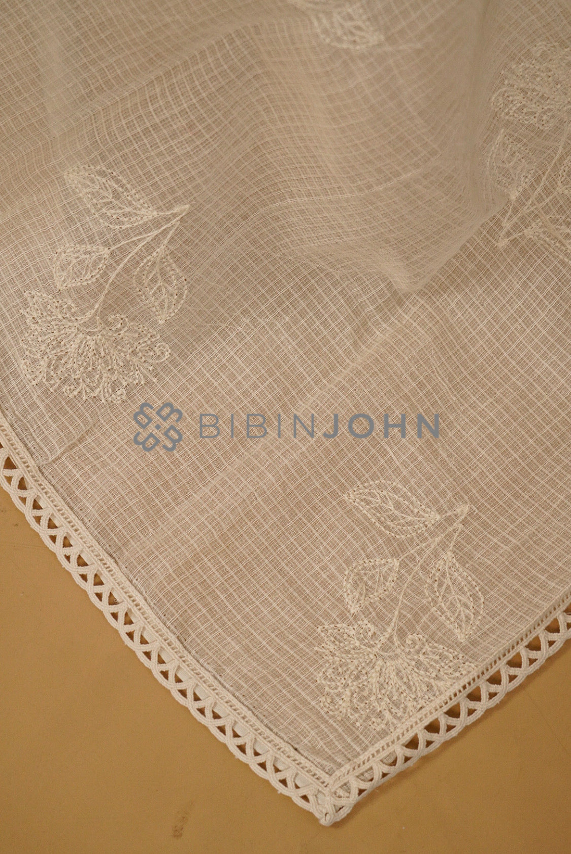Cotta Lace Dupatta For Women Off White side view.