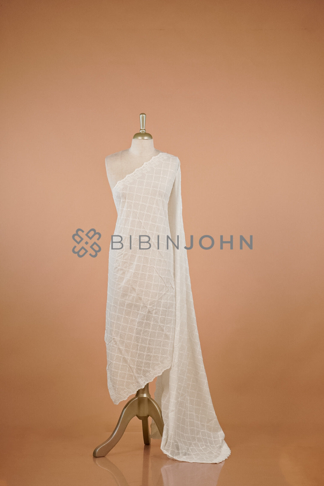 Cotta Embroidery Dupatta For Women White
