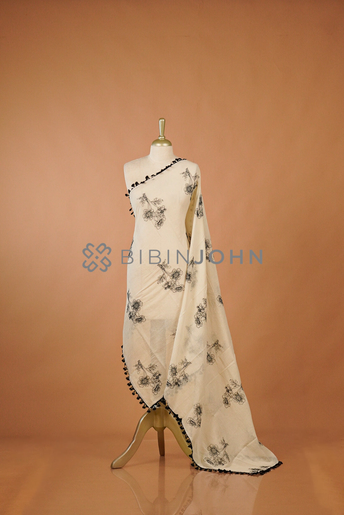 Cotton Embroidery Dupatta For Women Off White