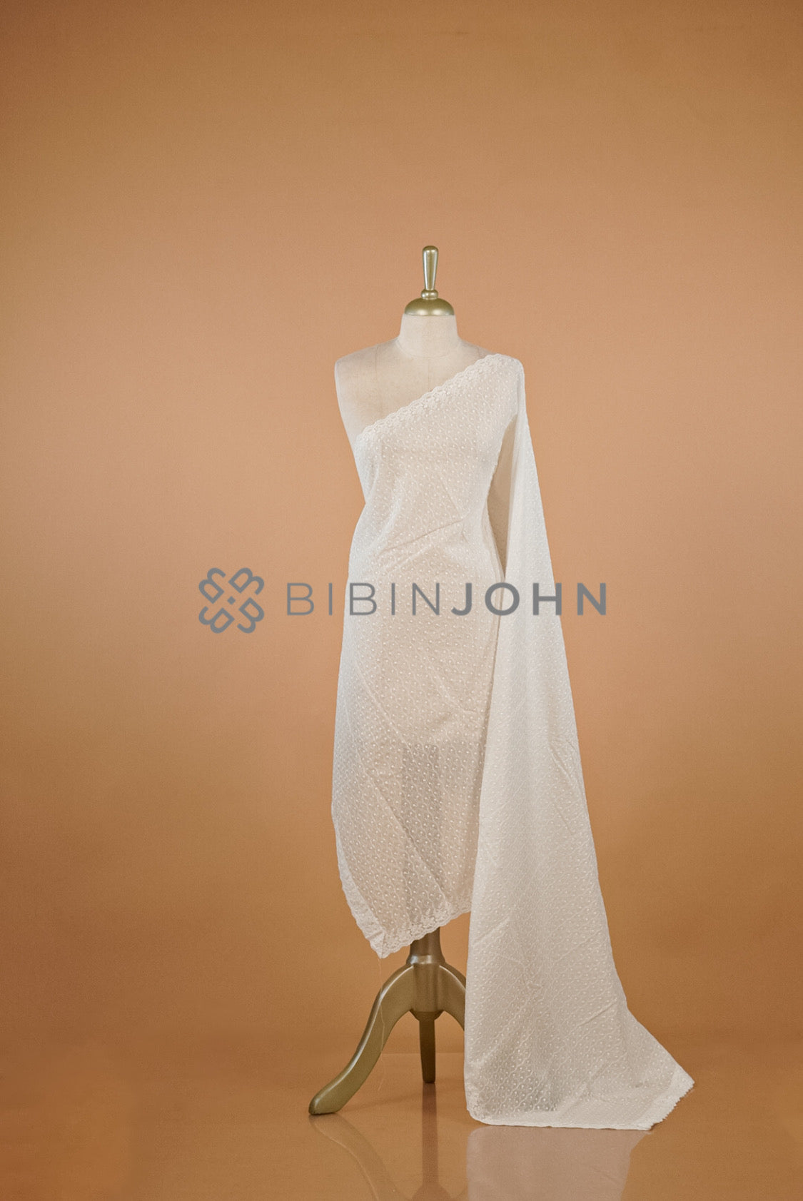 Cotton Embroidery Dupatta For Women White