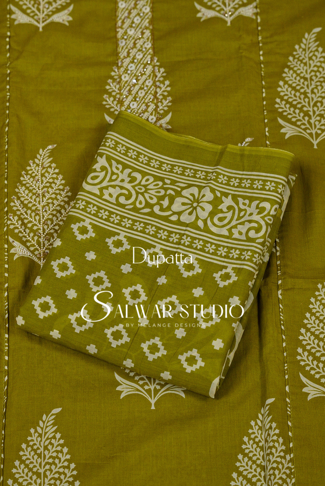 Cotton Embroidery Unstitched Salwar Suit Dress Material Citrus Green AC0230