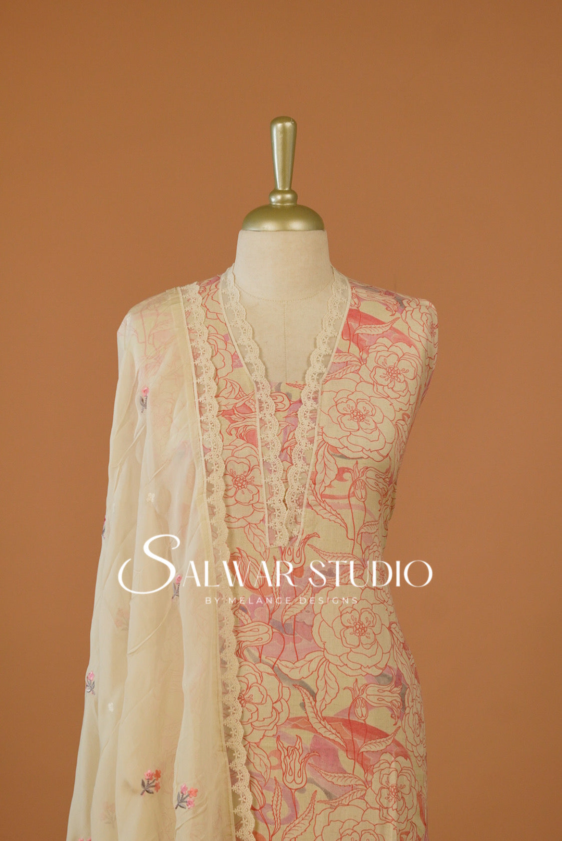 Cotton Linen Semi-Stitched Salwar Suit Dress Material Off White AC0267