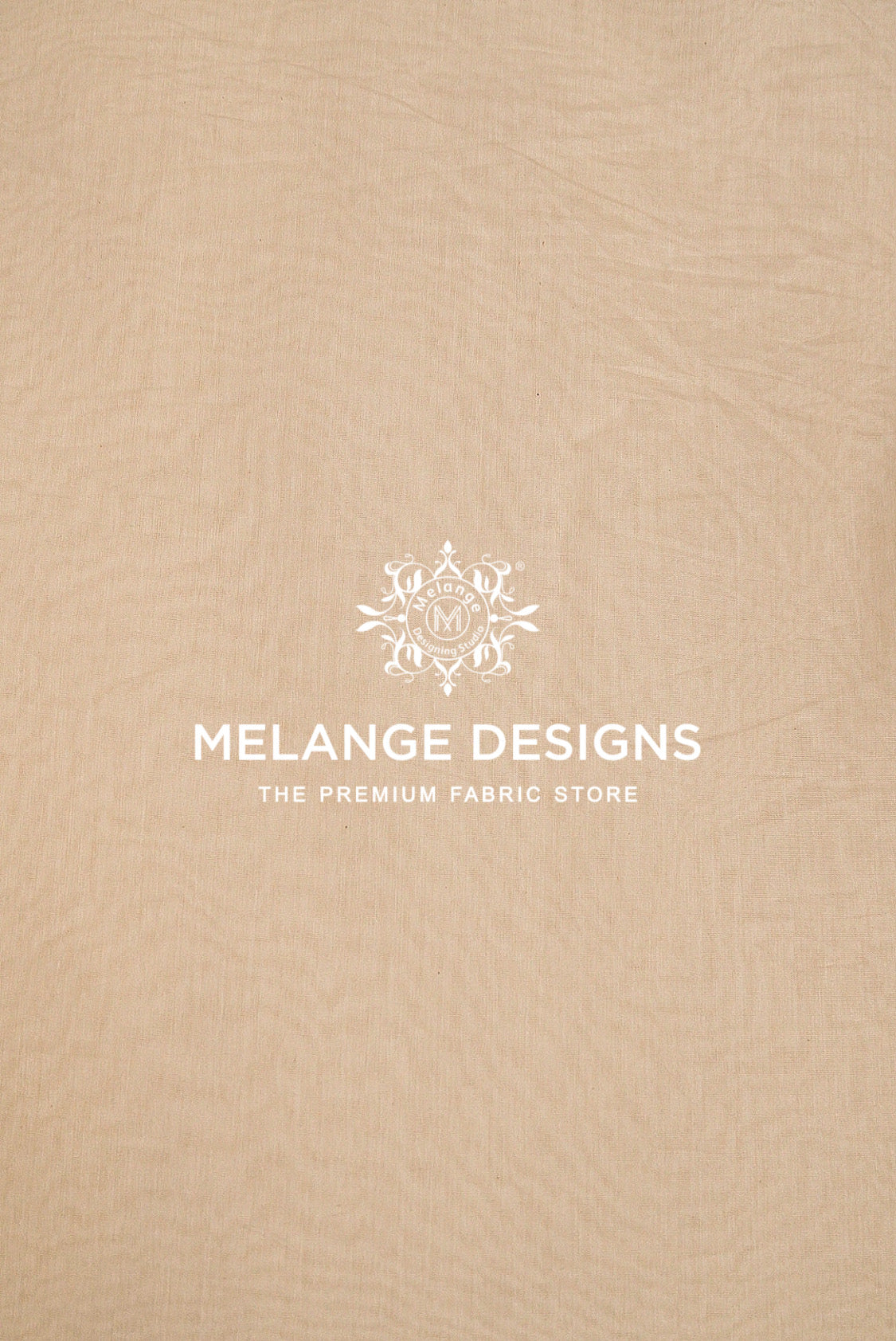 Beige Cotton Mul Chanderi Fabric Dyeable .