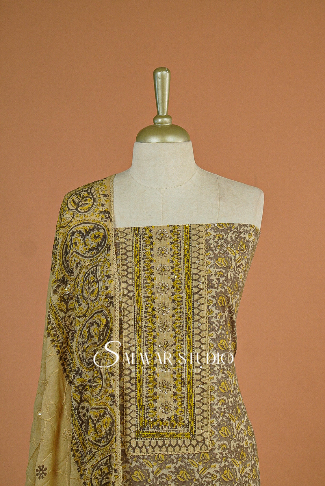 Cotton Unstitched Salwar Suits Dress Material Ashley Gray AC0186