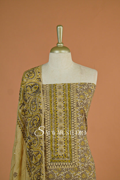 Cotton Unstitched Salwar Suits Dress Material Ashley Gray AC0186