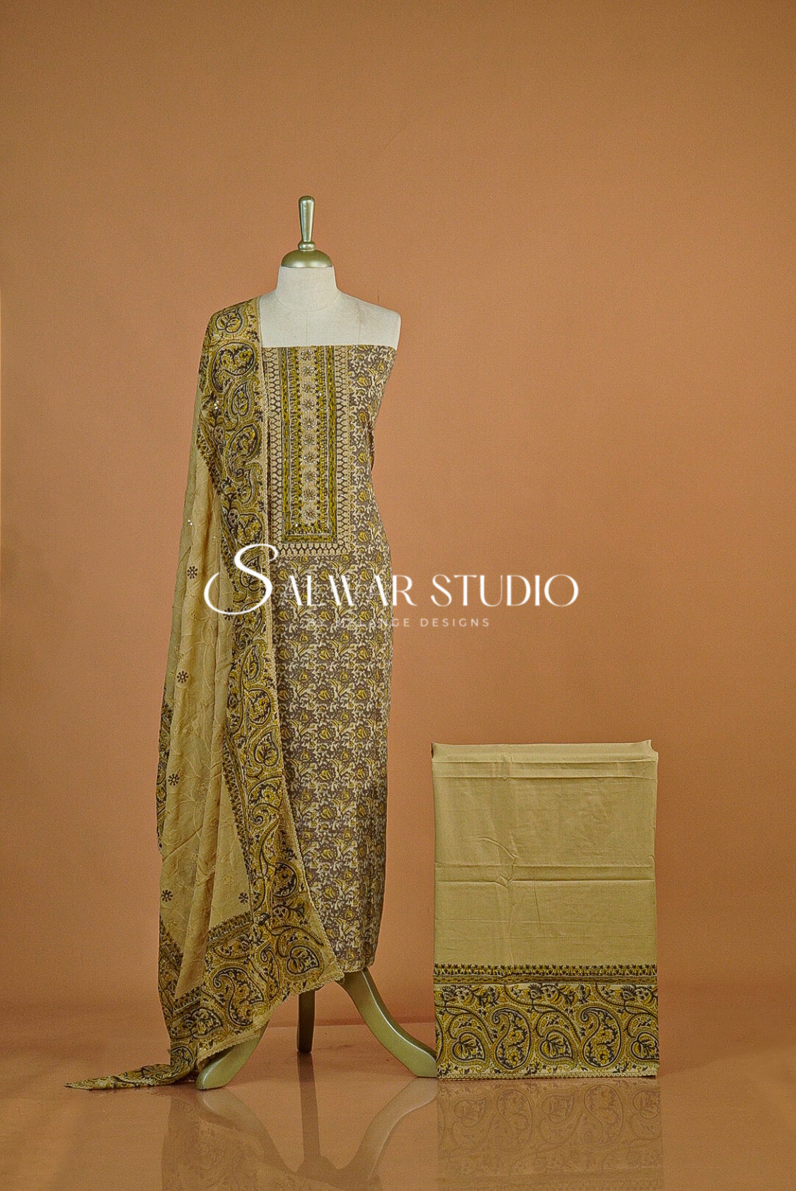 Cotton Unstitched Salwar Suits Dress Material Ashley Gray AC0186
