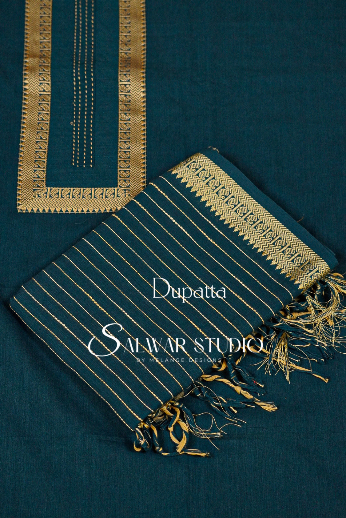 Cotton Unstitched Salwar Suit Dress Material Peacock Blue AC0169