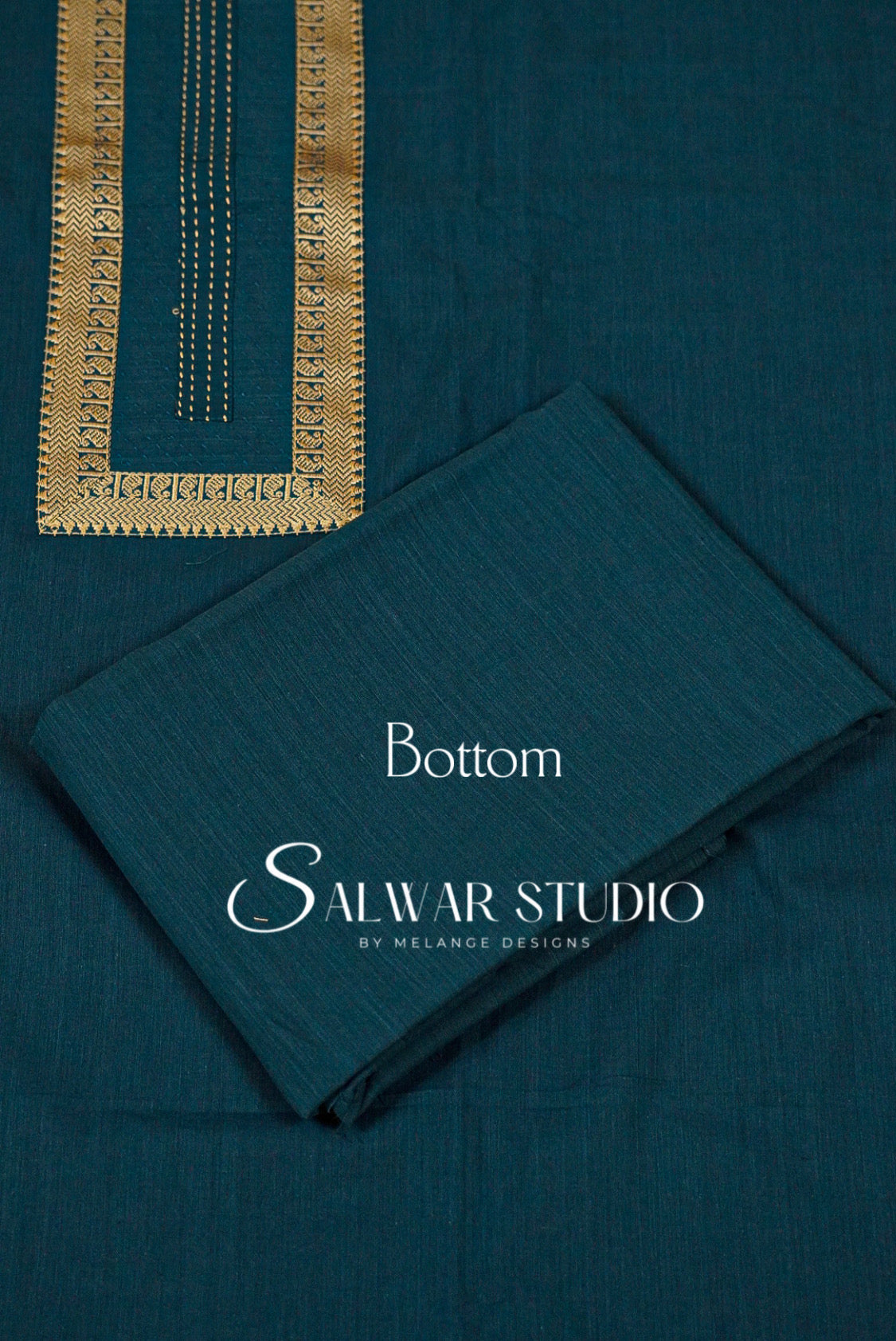 Cotton Unstitched Salwar Suit Dress Material Peacock Blue AC0169