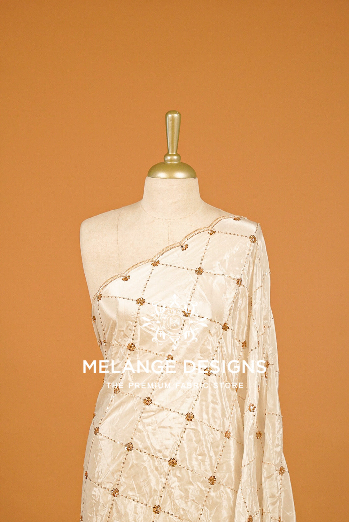 Crape Silk Embroidery Dupatta For Women White BJ0083