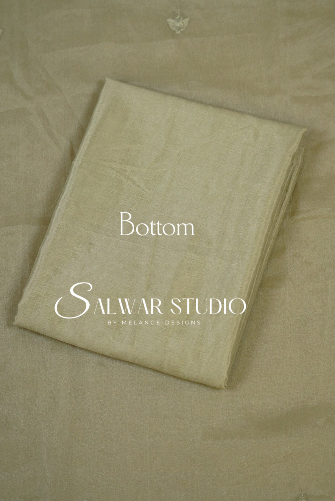 Crushed Organza Cutwork Unstitched Salwar Suit Material Sage Green Bottom.