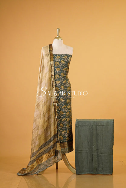 Printed Silk Unstitched Salwar Suits AC0090