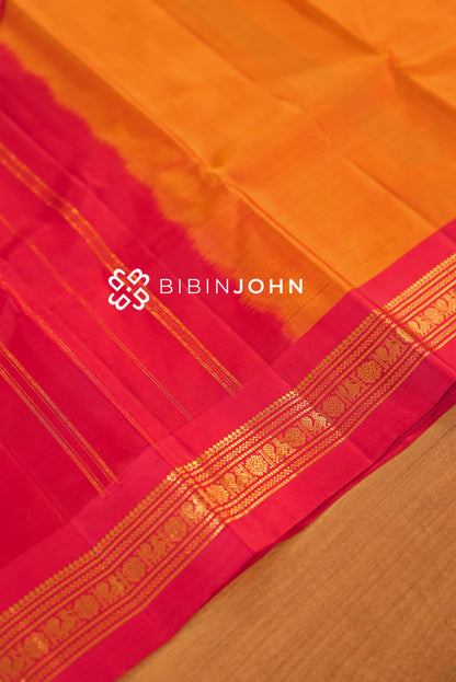 Silk Saree For Women Sunset Orange BJ2347