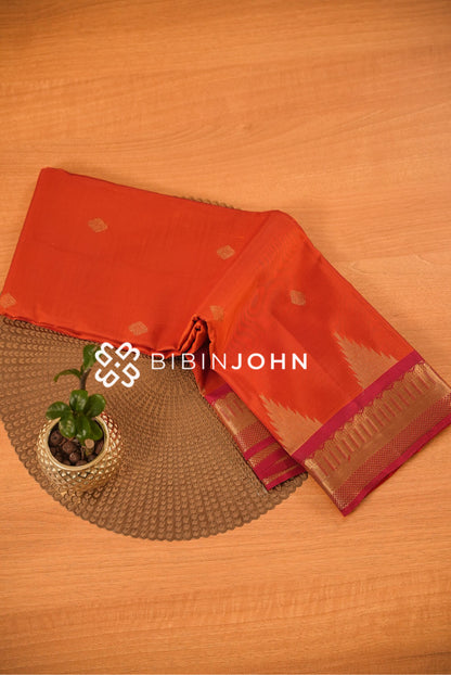 Silk Saree For Women Vermilion Orange BJ2408
