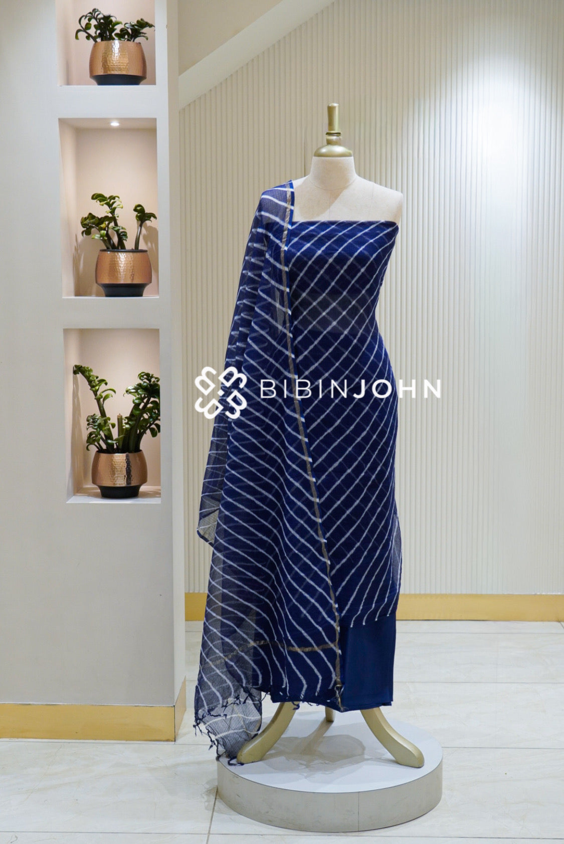 Cotton Cotta Unstitched Salwar Suit Material Royal Blue BJ2504