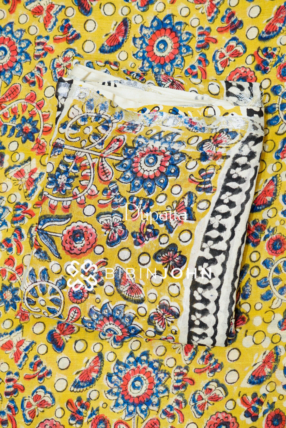 Cotton Linen Block Print Unstitched Salwar Suit Material Yellow BJ1123