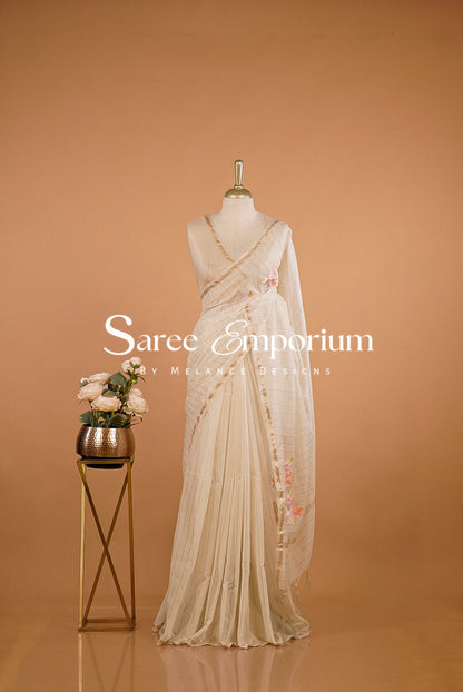 Chanderi Silk Embroidery Saree BJ0569