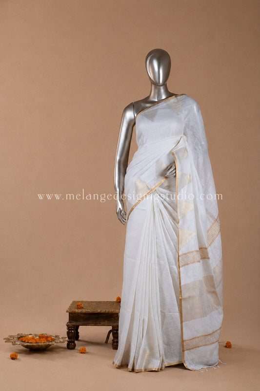 Linen Temple Border Saree MDS0005