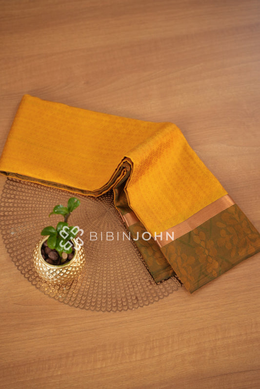 Semi Silk Saree For Women Mustard Yellow BJ2113
