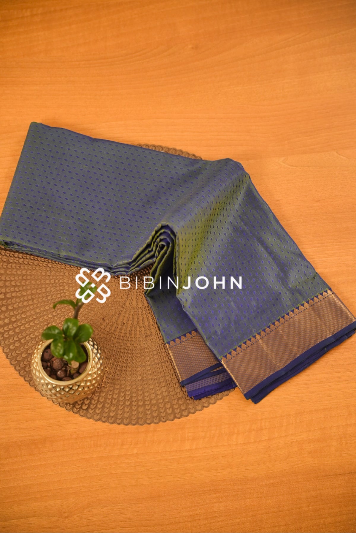 Silk Saree For Women Peacock Blue and Green Double Shade BJ2557