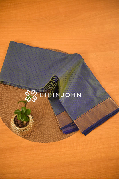 Silk Saree For Women Peacock Blue and Green Double Shade BJ2557