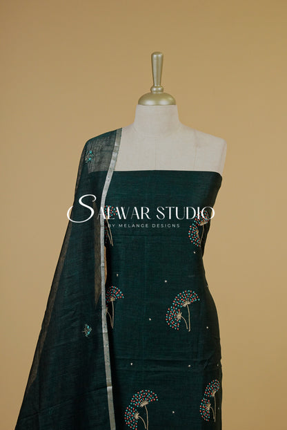 Linen Embroidery Unstitched Salwar Suits AC0057