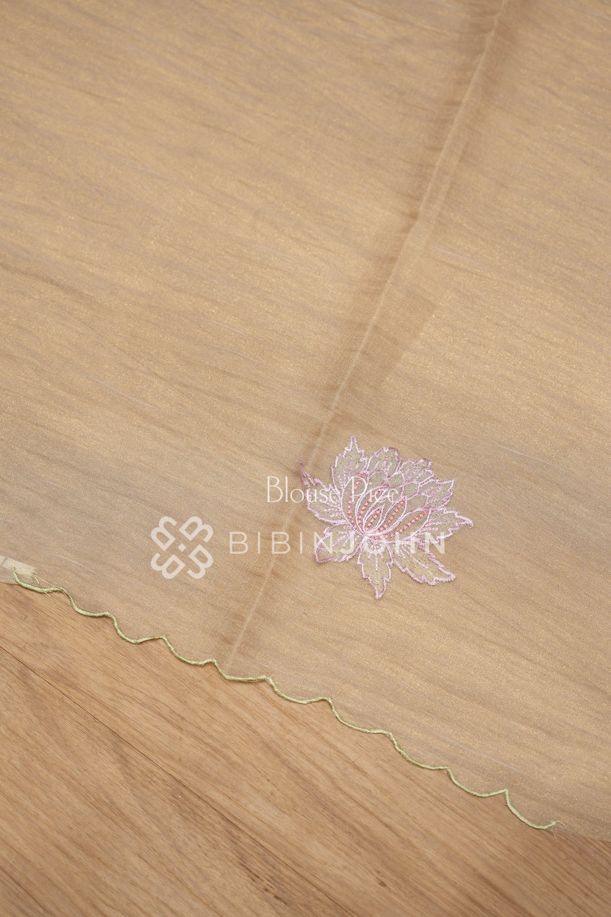 Organza Embroidery Saree For Women Champagne Beige BJ2355